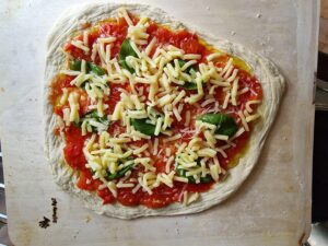 raw homemade pizza italienstyle pizzastone